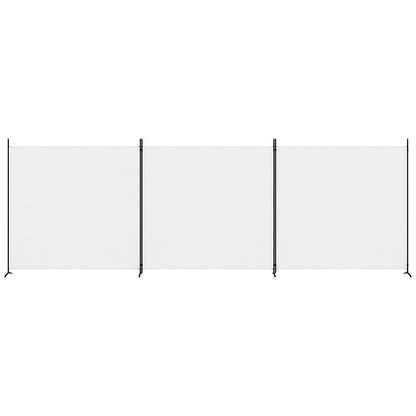 3 Panel Room Divider 525x180cm White Fabric | HomeAndLiving