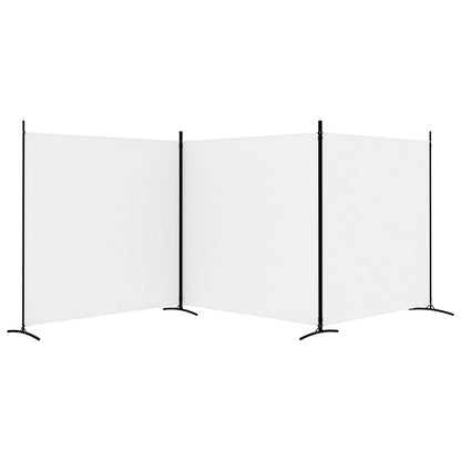 3 Panel Room Divider 525x180cm White Fabric | HomeAndLiving