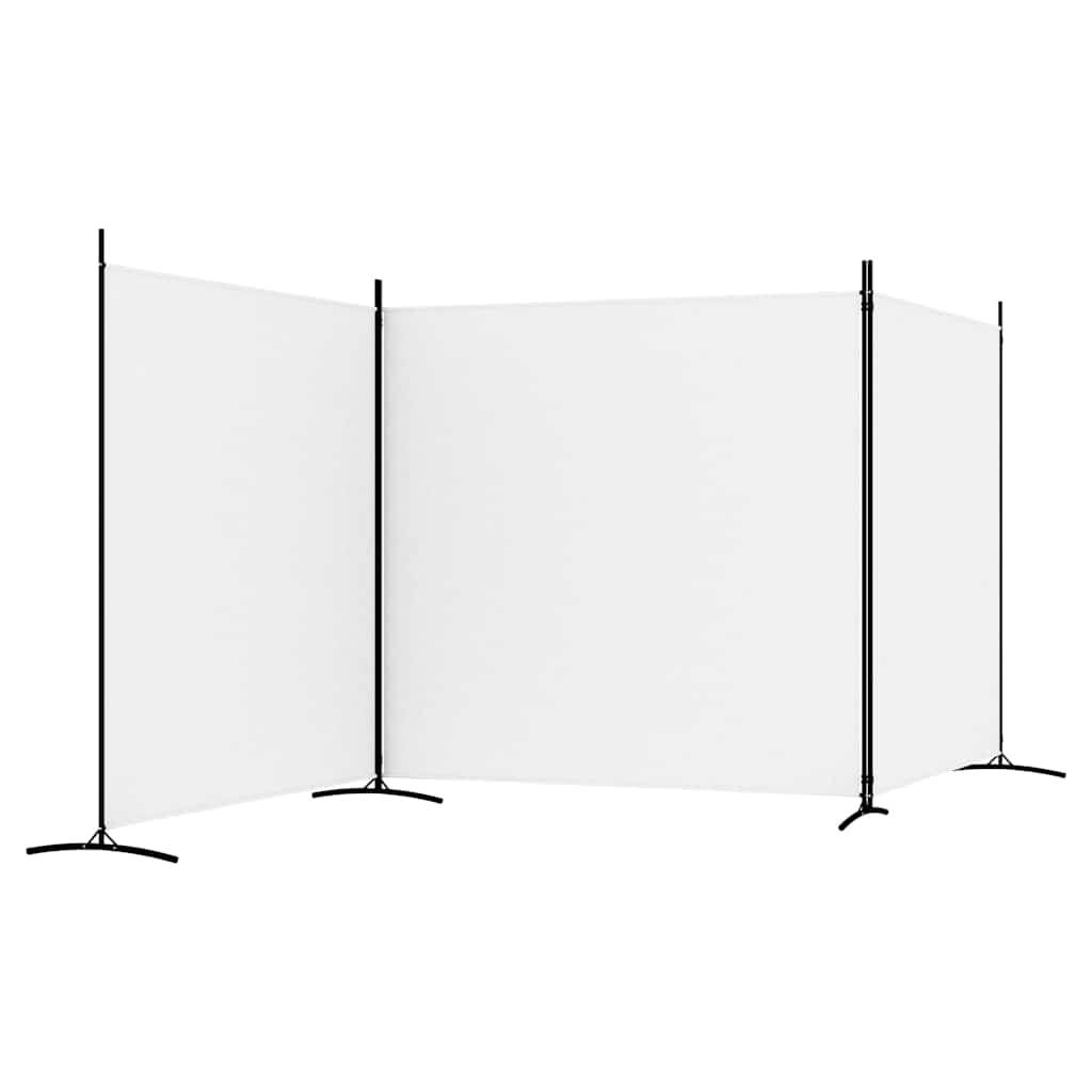 3 Panel Room Divider 525x180cm White Fabric | HomeAndLiving