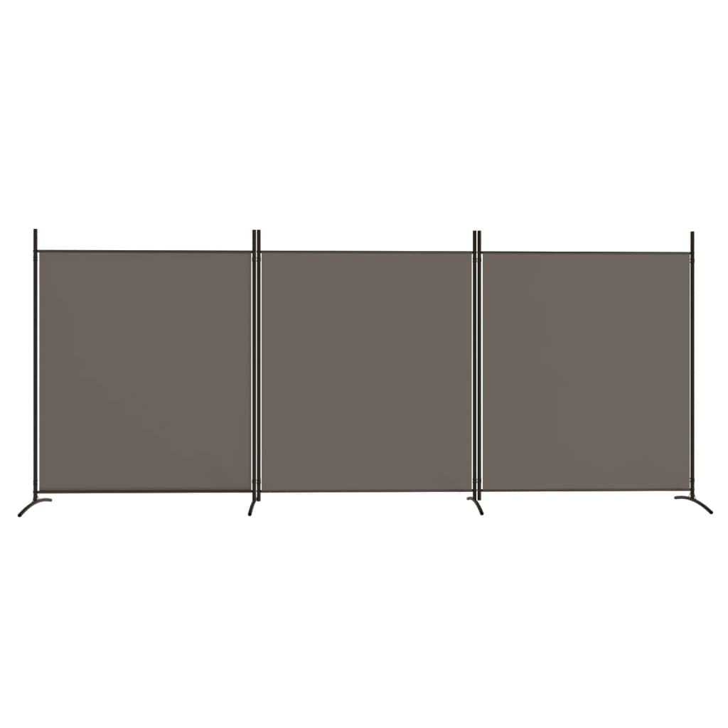 3-Panel Room Divider 525cm Anthracite Fabric | HomeAndLiving