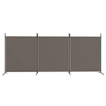 3-Panel Room Divider 525cm Anthracite Fabric | HomeAndLiving