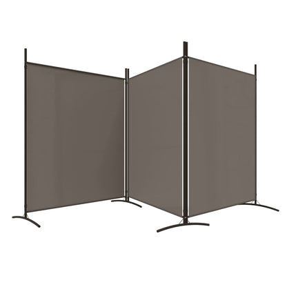 3-Panel Room Divider 525cm Anthracite Fabric | HomeAndLiving