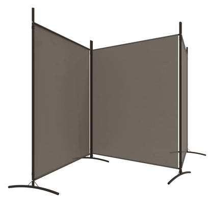 3-Panel Room Divider 525cm Anthracite Fabric | HomeAndLiving