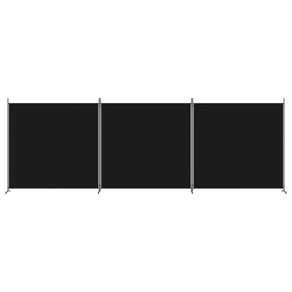3 Panel Room Divider Black Fabric 525cm | HomeAndLiving