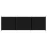 3 Panel Room Divider Black Fabric 525cm | HomeAndLiving