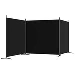 3 Panel Room Divider Black Fabric 525cm | HomeAndLiving