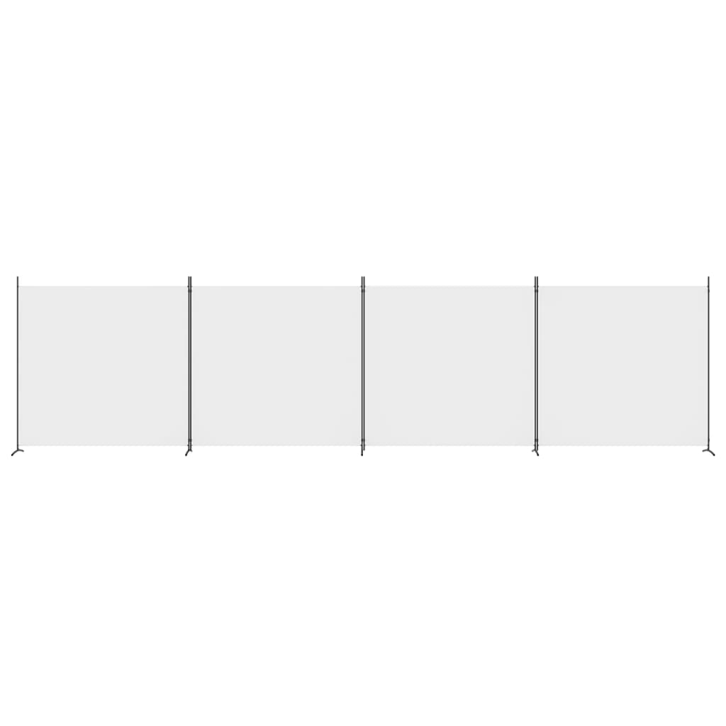 4-Panel Fabric Room Divider 698cm White | HomeAndLiving