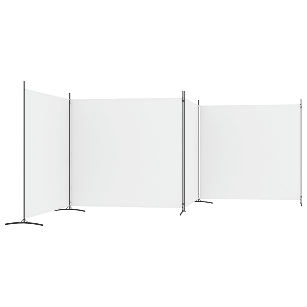 4-Panel Fabric Room Divider 698cm White | HomeAndLiving