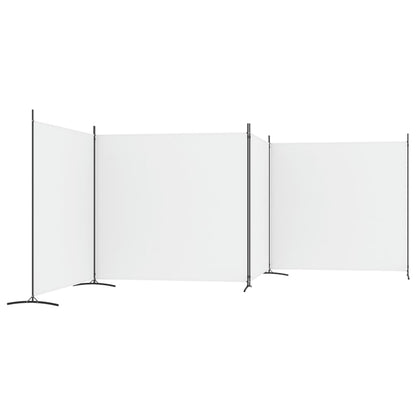 4-Panel Fabric Room Divider 698cm White | HomeAndLiving