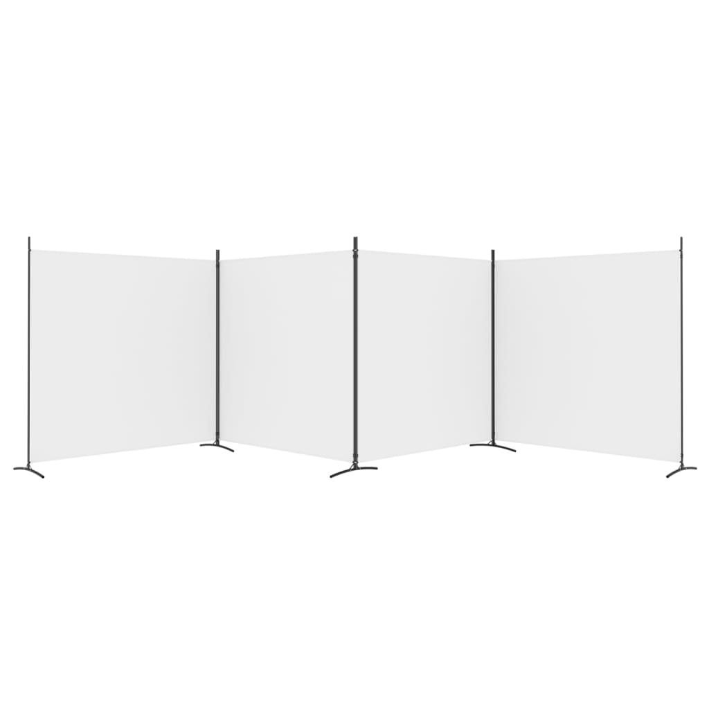 4-Panel Fabric Room Divider 698cm White | HomeAndLiving