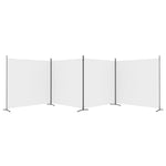4-Panel Fabric Room Divider 698cm White | HomeAndLiving