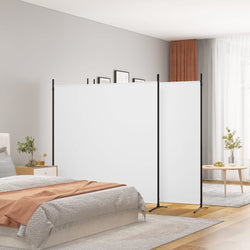 4-Panel Fabric Room Divider 698cm White | HomeAndLiving