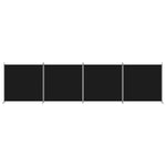 4-Panel Room Divider Black Fabric 698x180cm | HomeAndLiving