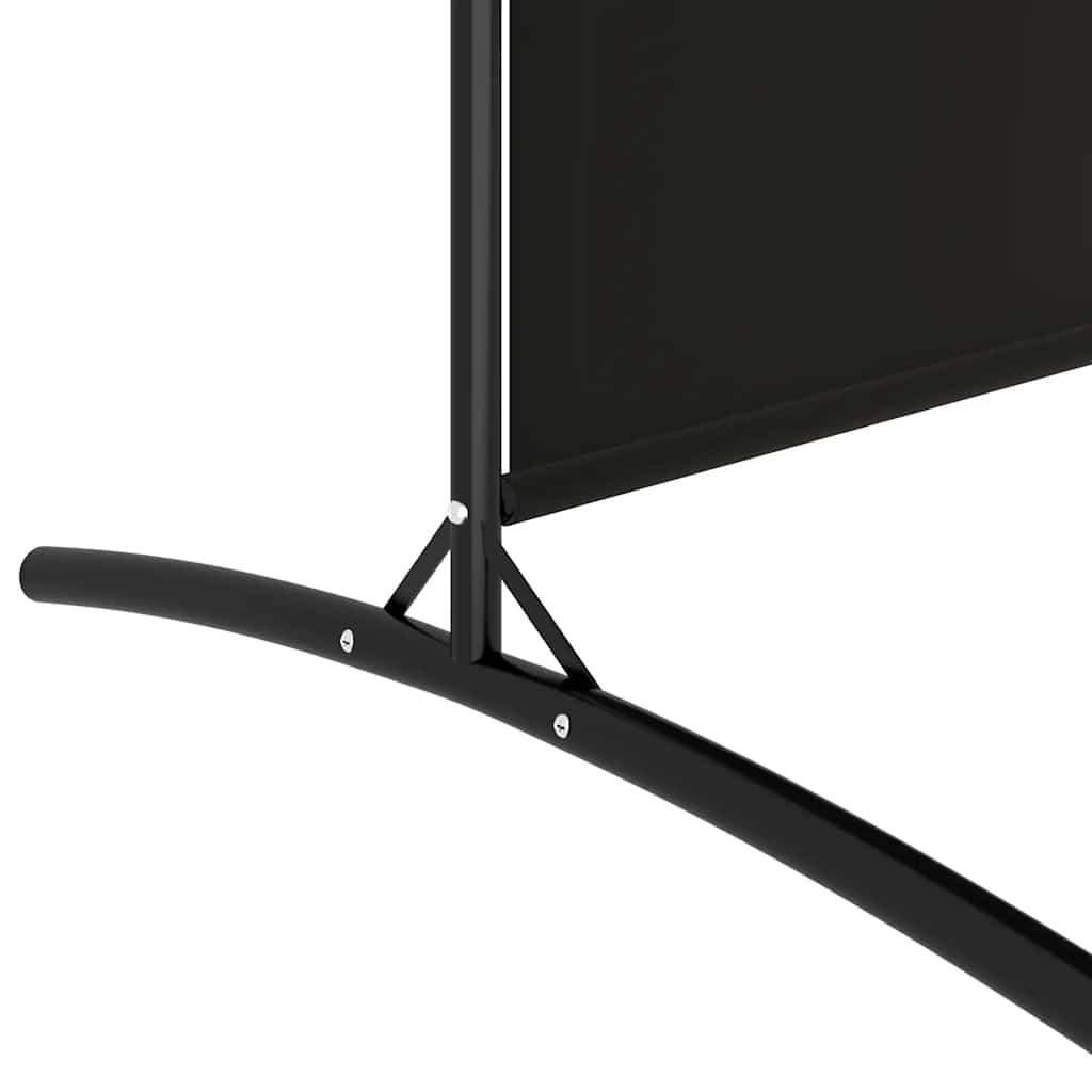 4-Panel Room Divider Black Fabric 698x180cm | HomeAndLiving