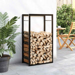 Steel Firewood Rack Matt Black 94cm | HomeAndLiving