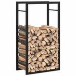 Steel Firewood Rack Matt Black 94cm | HomeAndLiving