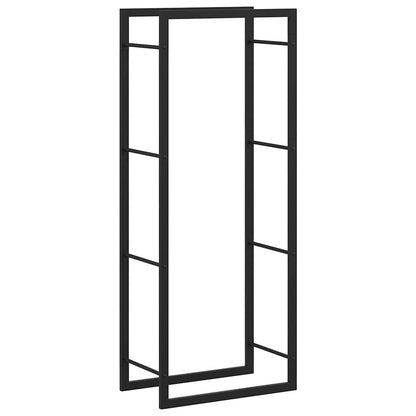Steel Firewood Rack Matt Black 132cm | HomeAndLiving
