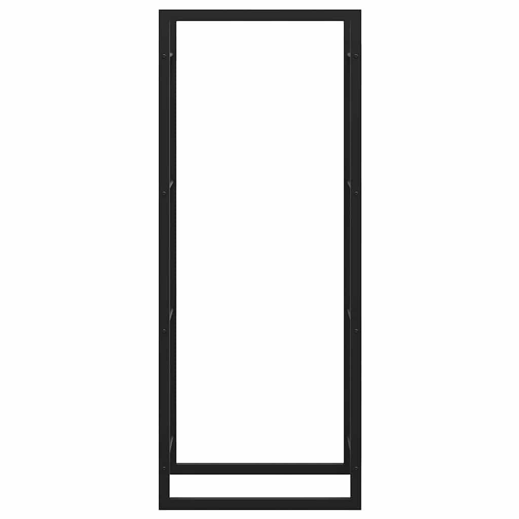 Steel Firewood Rack Matt Black 132cm | HomeAndLiving