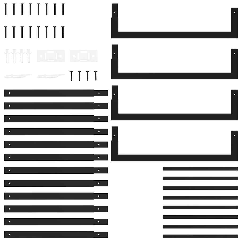 Steel Firewood Rack Matt Black 132cm | HomeAndLiving