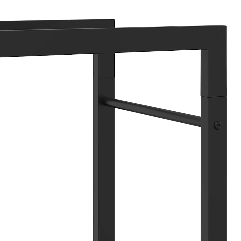 Steel Firewood Rack Matt Black 132cm | HomeAndLiving