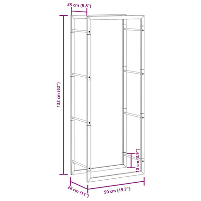 Steel Firewood Rack Matt Black 132cm | HomeAndLiving