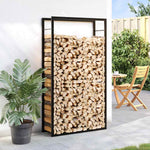Steel Firewood Rack 154cm Matt Black | HomeAndLiving