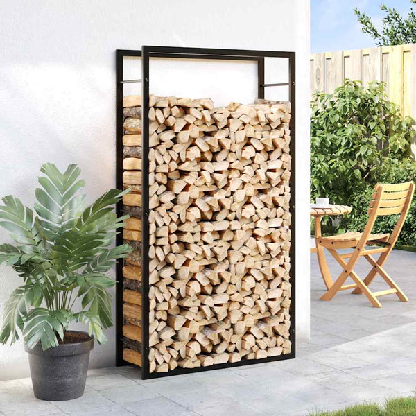  Steel Firewood Rack 154cm Matt Black | HomeAndLiving