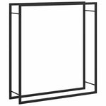 Steel Firewood Rack Matt Black 110x116cm | HomeAndLiving