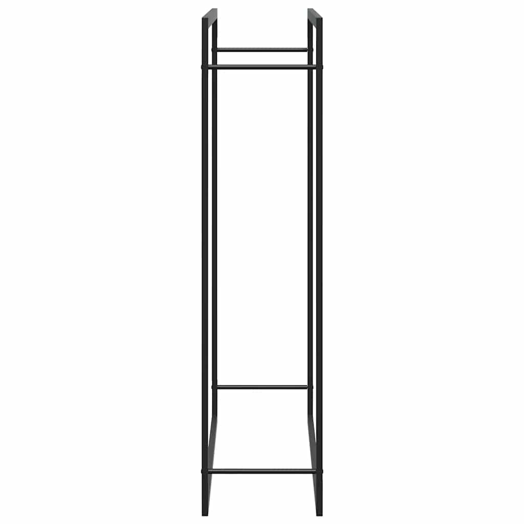 Steel Firewood Rack Matt Black 110x116cm | HomeAndLiving