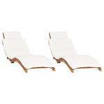 Teak Tranquility: 2-Piece Sun Loungers with Plush Cushions