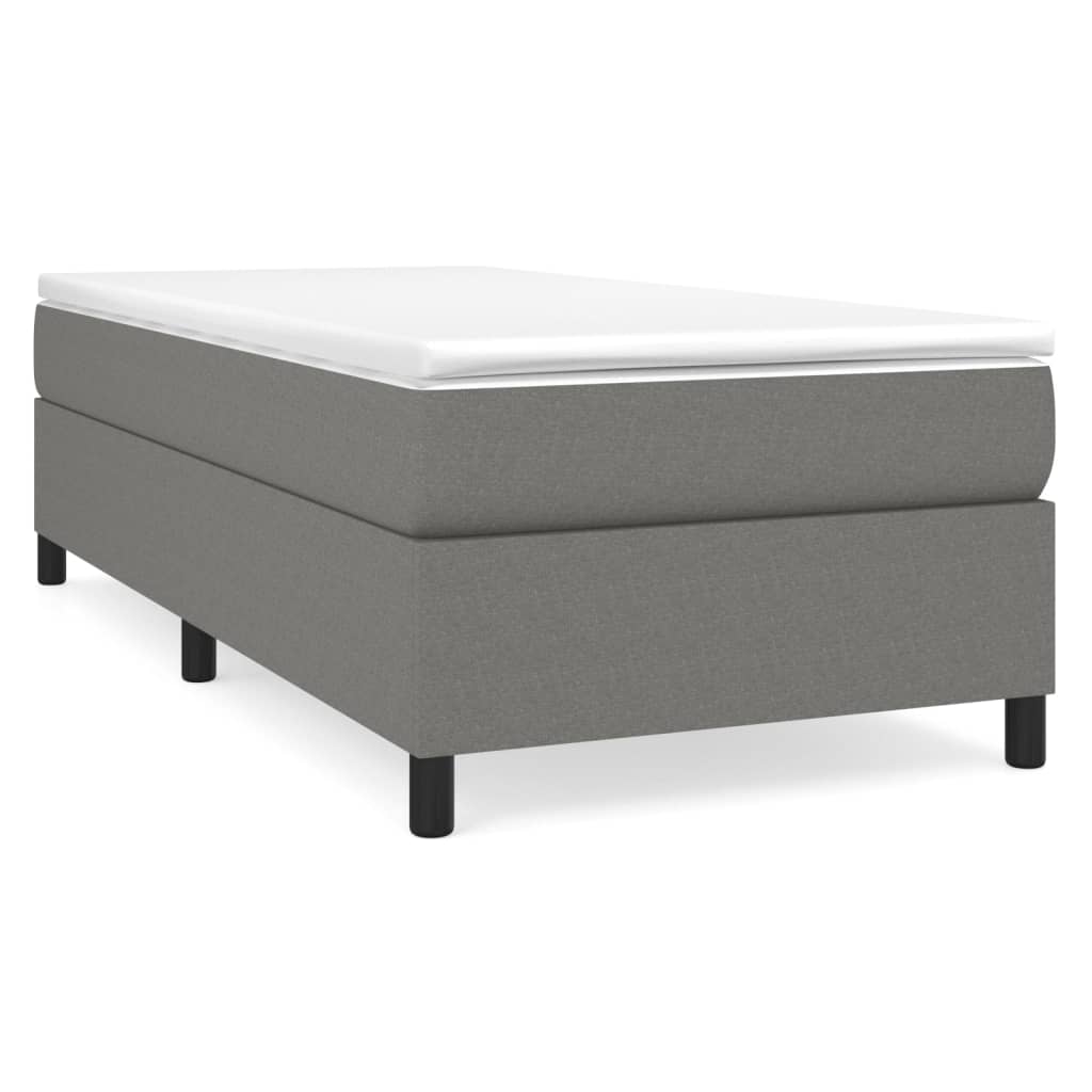 King Single Box Spring Bed Frame Dark Grey | HomeAndLiving