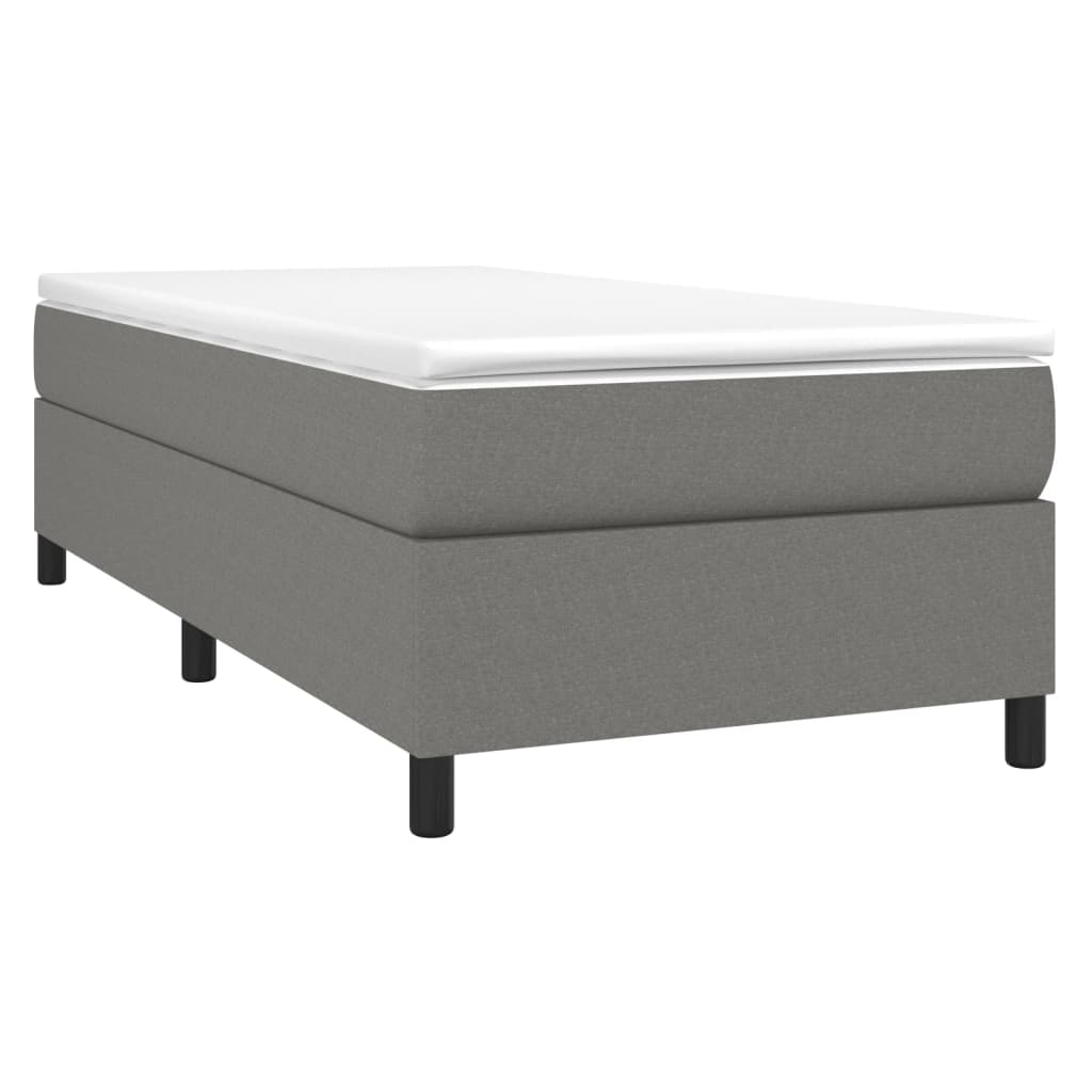 King Single Box Spring Bed Frame Dark Grey | HomeAndLiving