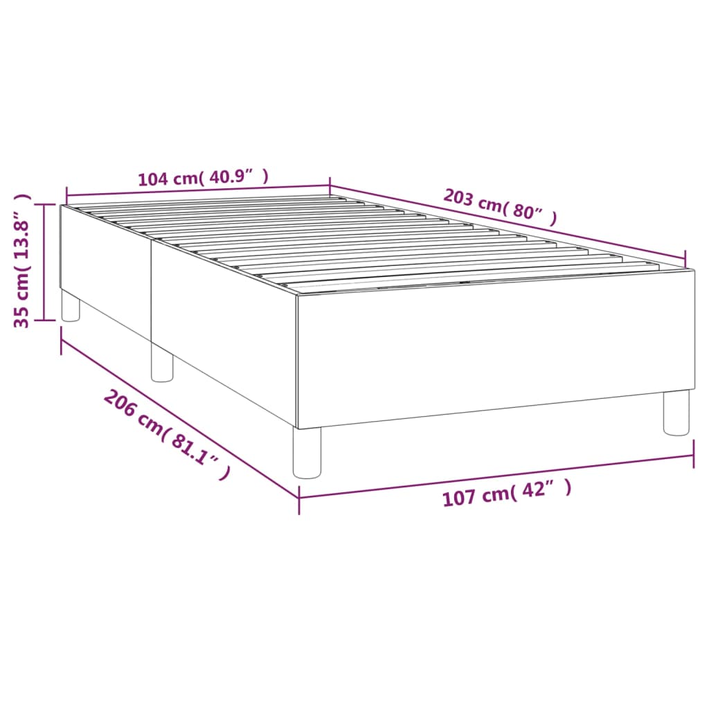 King Single Box Spring Bed Frame Dark Grey | HomeAndLiving