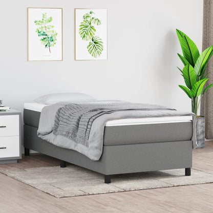 King Single Box Spring Bed Frame Dark Grey | HomeAndLiving
