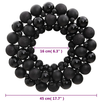 Christmas Wreath Black Polystyrene