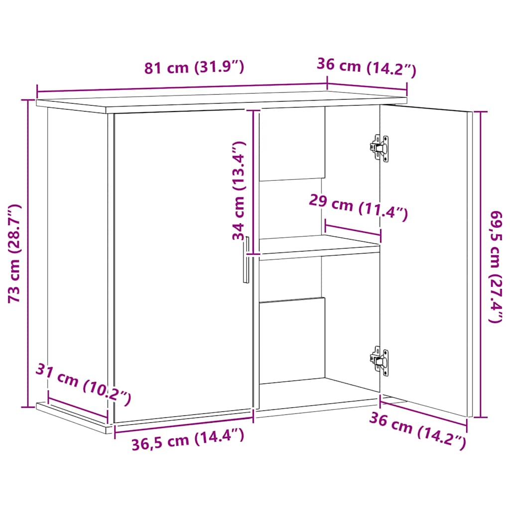 Aquarium Stand White 81cm Engineered Wood | HomeAndLiving