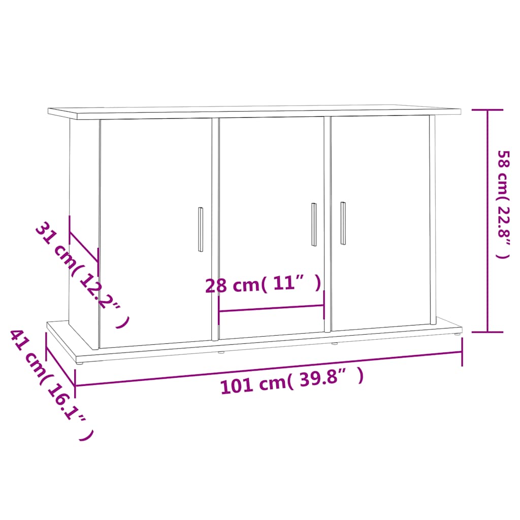 Aquarium Stand Sonoma Oak 101cm Engineered Wood | HomeAndLiving
