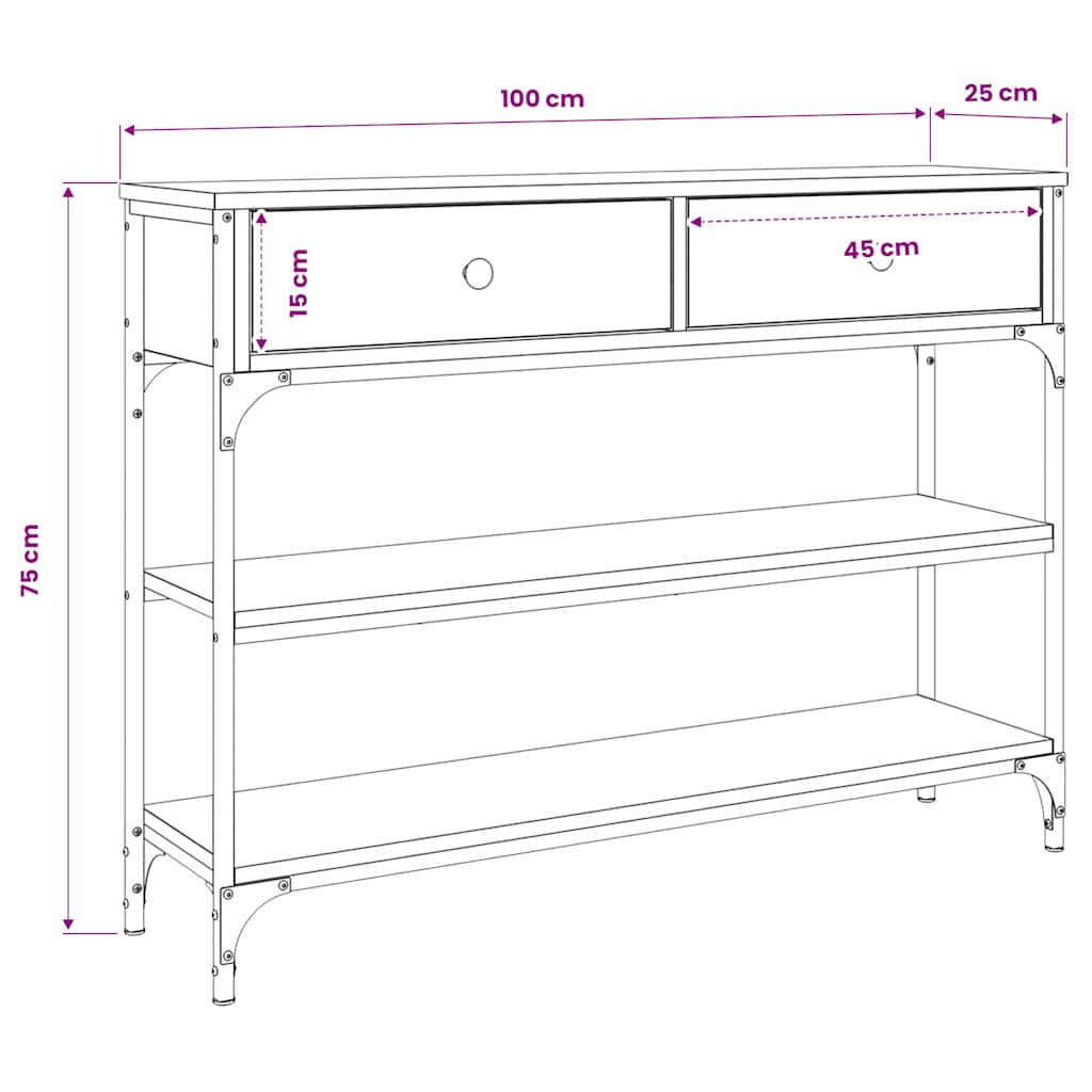 Console Table Sonoma Oak 100cm Hallway Entry | HomeAndLiving