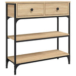 Sonoma Oak Console Table Metal Frame Shelf | HomeAndLiving