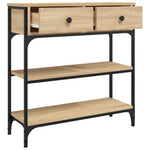 Sonoma Oak Console Table Metal Frame Shelf | HomeAndLiving