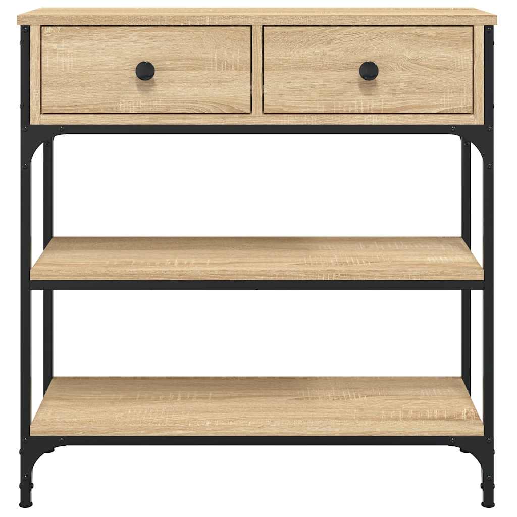 Sonoma Oak Console Table Metal Frame Shelf | HomeAndLiving