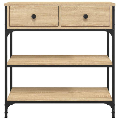 Sonoma Oak Console Table Metal Frame Shelf | HomeAndLiving