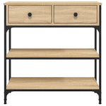 Sonoma Oak Console Table Metal Frame Shelf | HomeAndLiving