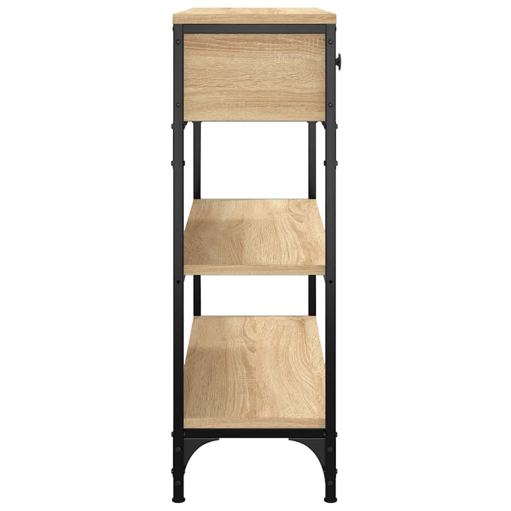 Sonoma Oak Console Table Metal Frame Shelf | HomeAndLiving