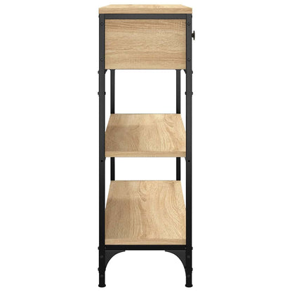 Sonoma Oak Console Table Metal Frame Shelf | HomeAndLiving