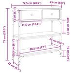 Sonoma Oak Console Table Metal Frame Shelf | HomeAndLiving