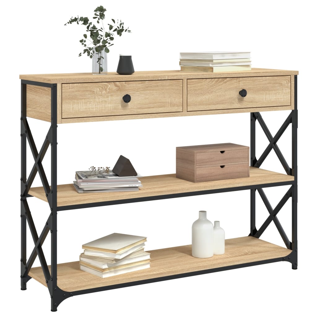 Console Table Sonoma Oak 100cm X-Frame Legs | HomeAndLiving
