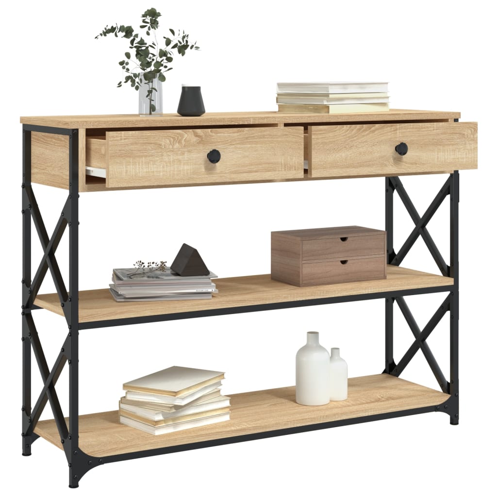 Console Table Sonoma Oak 100cm X-Frame Legs | HomeAndLiving