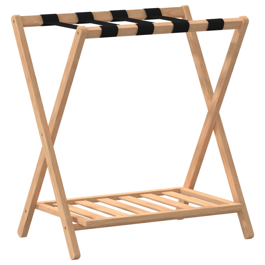 Bamboo Luggage Rack Foldable 2-Shelf | HomeAndLiving