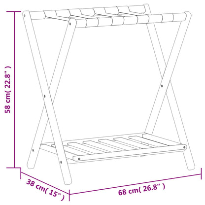 Bamboo Luggage Rack Foldable 2-Shelf | HomeAndLiving